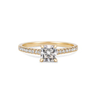 Love’s Life - Eternity Cushion Cut Diamond Engagement Ring 14k Gold
